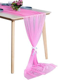 Pack of 25 Chiffon Table Runners 29 x 120 Inch, 14FT Long - Bubblegum Pink by MDS