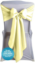 Leading Linens 10 pcs Yellow 108"x8" Satin Bow Sash Chair Cover Decoration by LeadingLinens