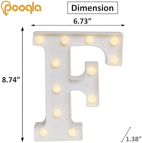 Pooqla LED Marquee Letter Lights Sign, Light Up Alphabet Letter for Home Party Wedding Decoration F - Image 4