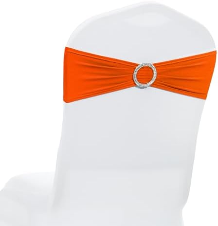 MDS Pack of 200 Spandex Chair Sashes for Wedding Party & Event – Orange by MDS