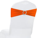 MDS Pack of 10 Spandex Chair Sashes for Wedding Party & Event – Orange by MDS