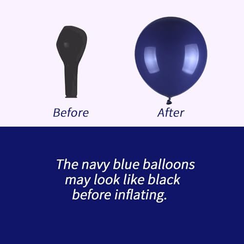 100pcs Blue Balloons Set - 12inch Metallic Chrome, Pearl, Navy & Pastel Royal Dusty Blue Balloons for Birthdays, Father's Day, 2026 Graduation Party Decorations (2 Ribbons) - Image 6