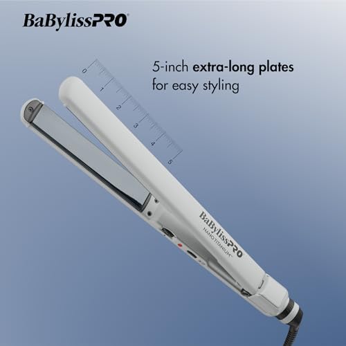 BabylissPRO Nano Titanium Ultra-Thin Hair Straightener, Professional Flat Iron, 5-Inch Extended Plates for Faster Straightening, for All Hair Types - Image 2
