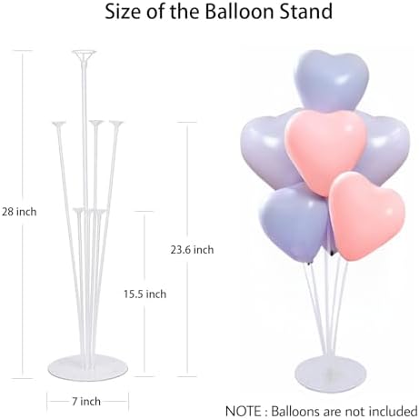 Balloon Stand Kit For Table - 6 Sets Balloon Sticks with Base For Birthday Graduation Party Decorations - Image 3