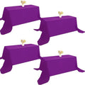 4 Pack Rectangle Tablecloth 90x132Inch Purple Rectangle Tables Washable Polyester Table Cover for Wedding Dining Table Buffet Parties Banquet Decoration（Purple） by JALANCY