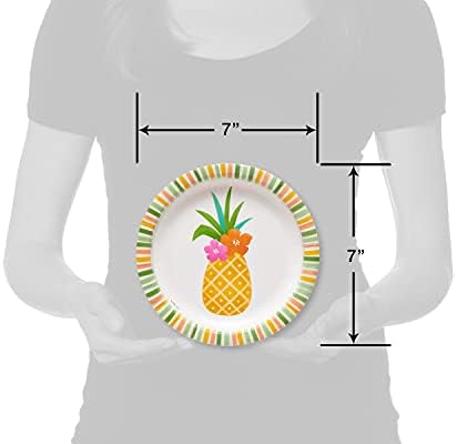 American Greetings Tropical Luau Party Supplies for BBQs and All Summer Parties, Dessert Plates (36-Count) - Image 3
