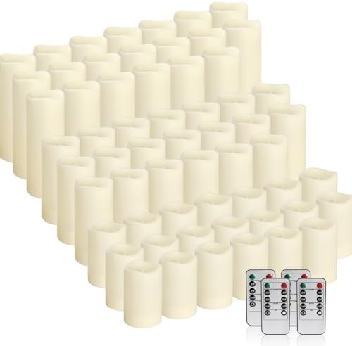 fclayvts 60-Pack LED Flameless Candles with Remote Control - Perfect for Parties, and Special Occasions (Three Sizes) - Image 3