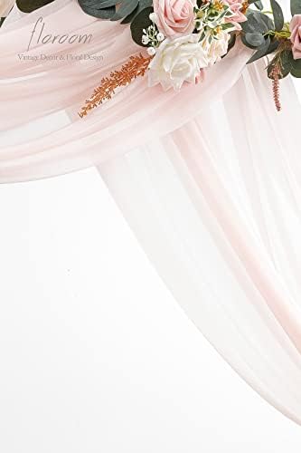 Floroom Wedding Arch Draping Fabric 2 Panels 20Ft Blush Chiffon Fabric Drapes Arbor Drapery Wedding Ceremony Reception Swag Decorations - Image 4