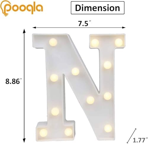 Pooqla LED Light Up Letters, Warm White and Colorful Lighted Marquee Letters with Remote, Lighted Letter for Party Birthday Decorations, Gift for Girls Boys Night Light, Wedding Home Decor, Letter N - Image 6