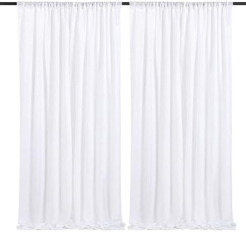 Party Backdrop Curtains 2 Panels 4ftx8ft White Sequin Photo Backdrop Glitter Fabric for Wedding Birthday Party Background Drapes Christmas Decorations by SoarDream