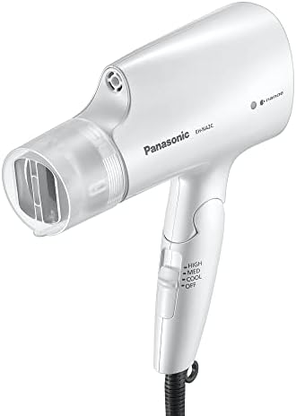 Panasonic nanoe Compact Hair Dryer EH-NA2C-W (White) - Japanese Nanoe Techonology, Foldable Travel Blow Dryer with Oscillating Quick Dry Nozzle, 1400W Lightweight Portable Hair Dryer, Anti-Frizz by Panasonic