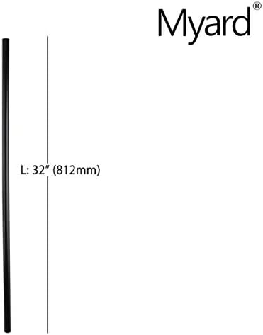 Myard 32'' Classic Hollow Round Iron Heavy-Duty Deck Balusters, Matte Black - Image 2