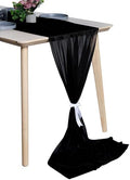 Pack of 5 Chiffon Table Runners 29 x 120 Inch, 14FT Long - Black by MDS