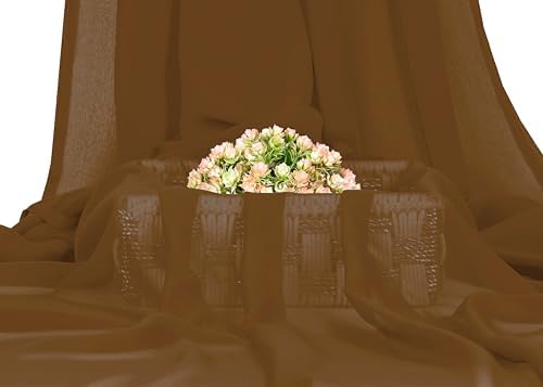 30 Yard Chiffon Fabrics, 44" Wide, Lightweight, Sheer – Mocha - Image 2
