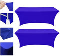 Eurmax USA 2-Pack Rectangular Fitted Spandex Table Covers 6ft Tablecloth Wedding Event Patio Table Decorations Stretch Table Cover for 6ft Folding Table (Blue) by Eurmax