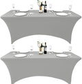 112 2-Pack 6ft Spandex Table Covers for Rectangle Standard Folding Tables - Wrinkle Resistant Stretch Tablecloths - Ultimate Fitted Table Protector for Parties, Banquet, and Wedding by Unknown