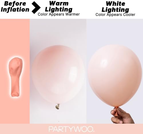 PartyWoo Pastel Orange Balloons 50pcs Light Pale Orange Peach Color 12 Inch - Image 3