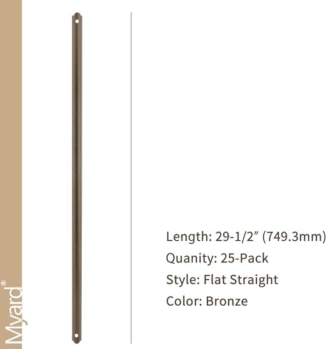 Myard 29-1/2'' Iron Heavy-Duty Deck Balusters, Flat Straight, Bronze - Image 2
