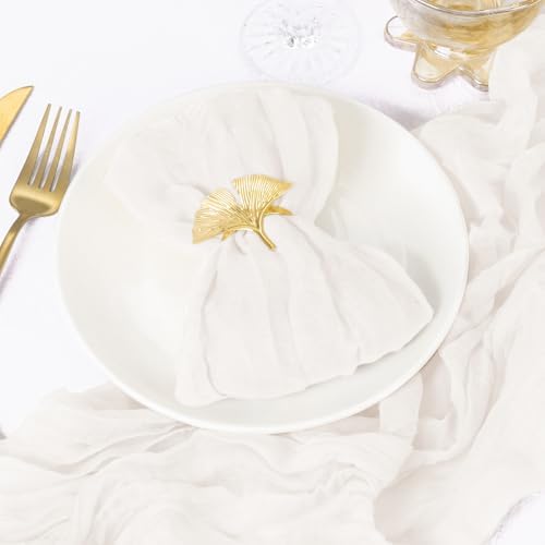 DeZerlor Ivory White Washable Cheesecloth Napkins Set of 50 for Party - Image 3