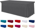 Smiry Spandex Elastic Fitted Table Cloth Skirt for 8FT Rectangle Table by Smiry