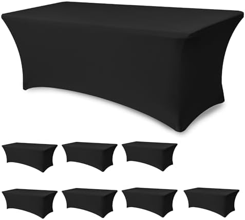 Spandex Table Cloths for 6 foot Rectangle Tables-Fitted Stretch Table Cover by Enjoyidea