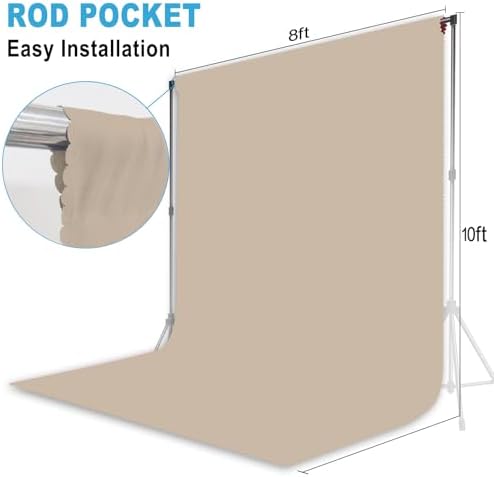 Beige Photography Backdrop for Photoshoot, Fabric, 8x10 FT - Image 2