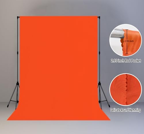 Orange Photography Backdrop for Photoshoot, Fabric 5x7ft - Image 2