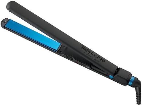 BabylissPRO Nano Titanium Ultra-Thin Hair Straightener, Professional Flat Iron, 5-Inch Extended Plates for Faster Straightening, for All Hair Types by Unknown