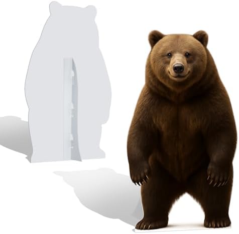Brown Bear1 Cardboard Cutout, 2FT Life Size, Safari Theme, 1 PC - Image 3