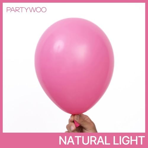 PartyWoo Hot Pink Balloons 140pcs Magenta Fuchsia Dark Pink Different Sizes - Image 2