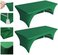 Eurmax USA 2-Pack Spandex Table Cover 4 ft. Fitted 30+ Colors Polyester Tablecloth Stretch Spandex Table Cover-Table Toppers,4 FT Table Cover Open Back (Emerald Green) by Eurmax
