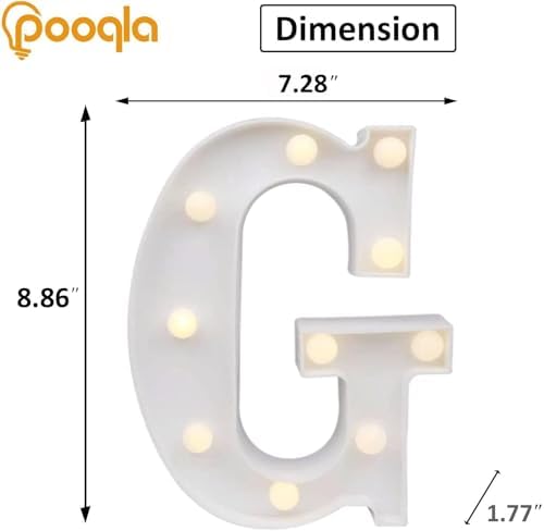 Pooqla LED Light Up Letters, Warm White and Colorful Lighted Marquee Letters with Remote, Lighted Letter for Party Birthday Decorations, Gift for Girls Boys Night Light, Wedding Home Decor, Letter G - Image 6