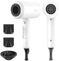 slopehill Professional Ionic Hair Dryer, Powerful 1800W Fast Drying Low Noise Blow Dryer with 2 Concentrator Nozzle 1 Diffuser Attachments for Home Salon Travel (White) by slopehill