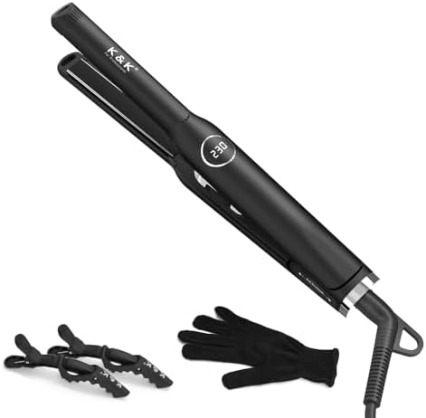Mini 1/2" Flat Iron, Tourmaline Titanium Hair Straightener for Short Hair by KK