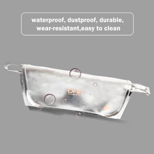 DAN Technology Hair Tools Travel Bag, 12.5 x 5.5 x 5.5 inches, Silver - Heat Resistant Mat, Protective Pad, Hanging Rope, Portable Design, Ideal for Hair Dryer, Curling Iron, Flat Iron, Straighteners - Image 4