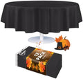 Grandipity Plastic Table Cloth Disposable 12 Pack 84" Round Dark Grey by Grandipity