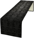 Gothic Black Damask Butterfly Table Runner, Vintage Floral Exotic Suger Skull Bohemian Antique Victorian Baroque Dinner Runner for Farmhouse Party Holiday Home Kitchen Dining Table Decor 13"x120" by SHElifestyle