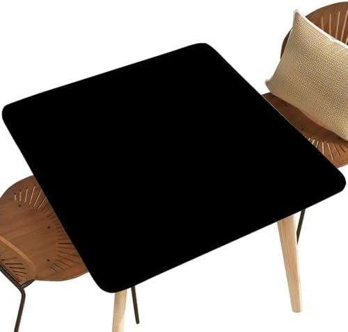 Black Spandex Stretch Tablecloth for Square Table 42"x42" by NYRTHUS