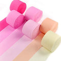 PartyWoo Pink Peach Light Hot Dark White Crepe Paper Streamers 6pcs 492 FT by PartyWoo