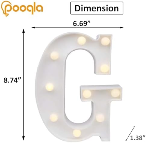 Pooqla LED Marquee Letter Lights Sign, Light Up Alphabet Letter for Home Party Wedding Decoration G - Image 4