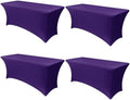 Obstal 6ft Stretch Spandex Table Cover, 4 Pack, Dark Purple by Obstal