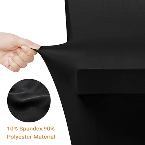 Eurmax USA 2-Pack Spandex Table Cover 4 ft. Fitted 30+ Colors Polyester Tablecloth Stretch Spandex Table Toppers,4 FT Table Cover Open Back (Black) - Image 6
