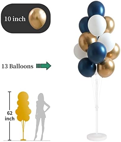 Balloon Column Kit for Floor- Set of 2,Balloon Columns with Stand, Base and Pole,Balloon Tower Backdrop Decoration for Wedding, Baby Shower, Birthday Party, or Bachelorette Parties (BLUE GOLD) - Image 6