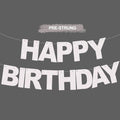BEISHIDA Pre-Strung Glitter White Happy Birthday Banner Party Sign Decor by Beishida
