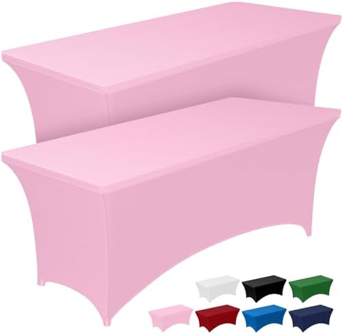 Pureegg Spandex Tablecloth 6ft 2 Pack Pink by Pureegg