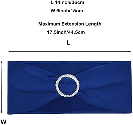 Spandex Chair Sashes Bands, Royal Blue, 100PCS - Image 4