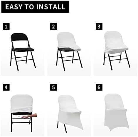 HAINARverS Folding Chair Covers for Wedding, 10PCS White - Image 6