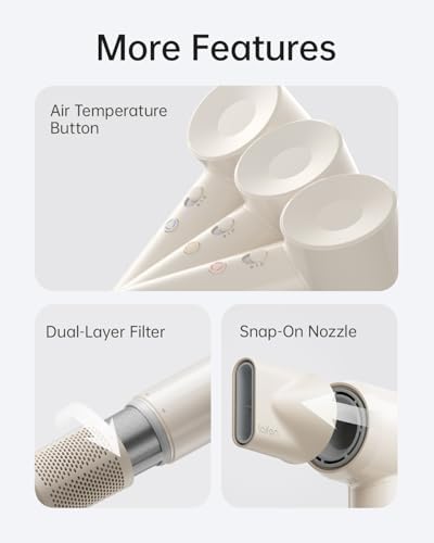 Laifen SE Lite High-Speed Ionic Hair Dryer with Diffuser, Milktea - Image 7