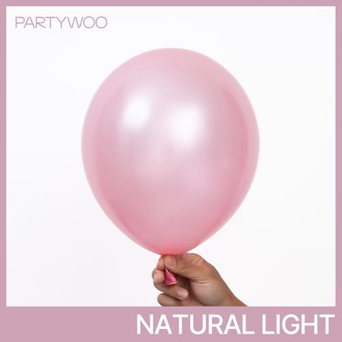 PartyWoo Pearl Pink Balloons 50pcs Light Pastel Baby Pink Color 12 Inch - Image 2