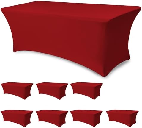 Spandex Table Cloths for 6 foot Rectangle Tables-Fitted Stretch Table Cover by Enjoyidea